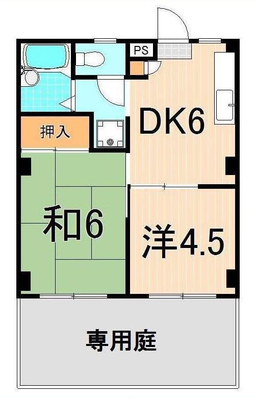 第2サイプレスマンション(2DK/1階)の間取り写真