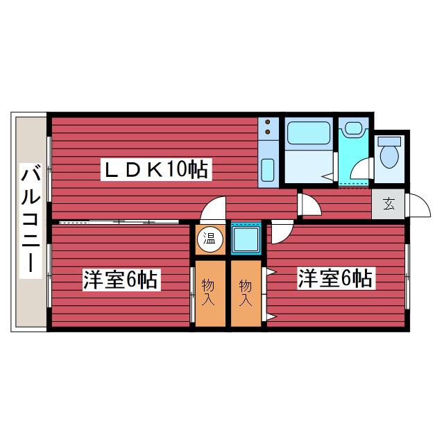 ローヤルハイツ西岡(2LDK/2階)の間取り写真