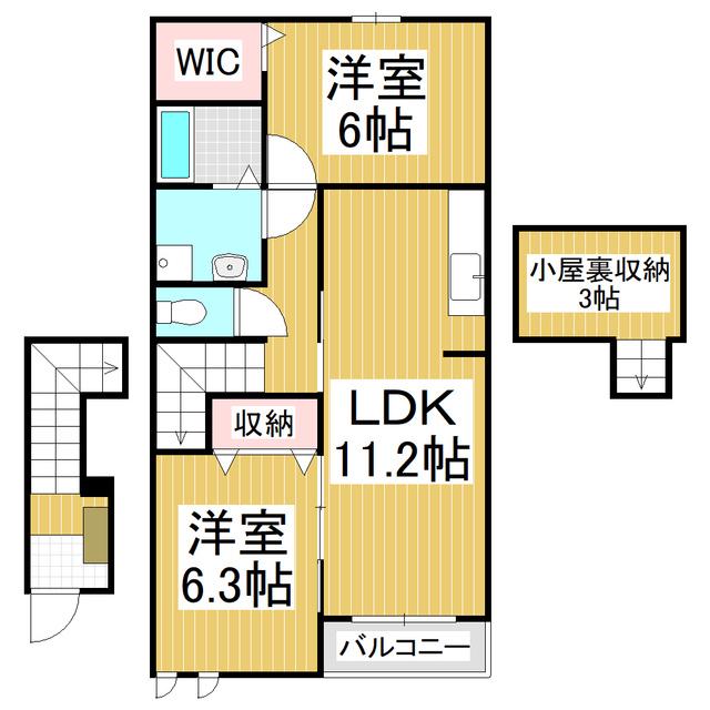 セゾン・ジュレ(2LDK/2階)の間取り写真