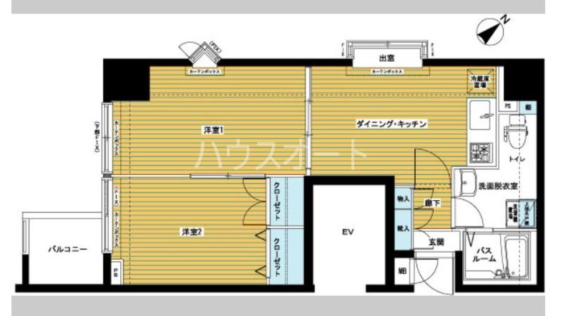 トーシンフェニックス日本橋イースト(2DK/6階)の間取り写真