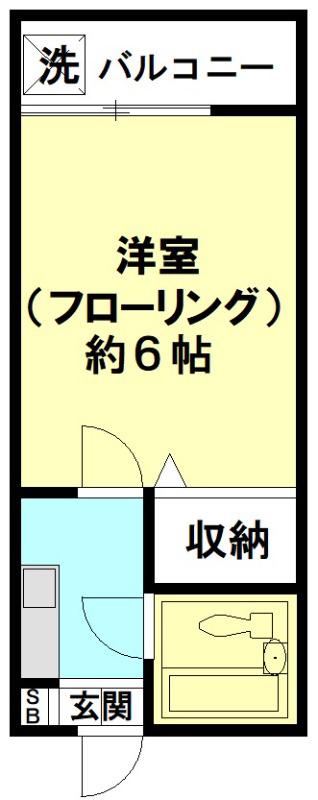 パークヒルズ白百合(1K/1階)の間取り写真
