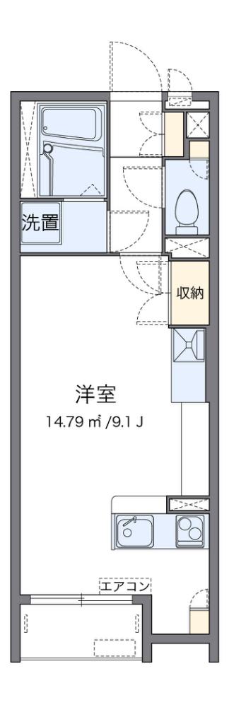 レオネクストCREA南館(ワンルーム/2階)の間取り写真