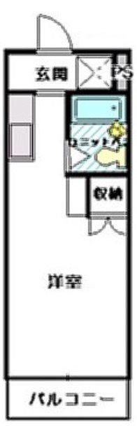 磐田グレイス第一マンション(ワンルーム/2階)の間取り写真