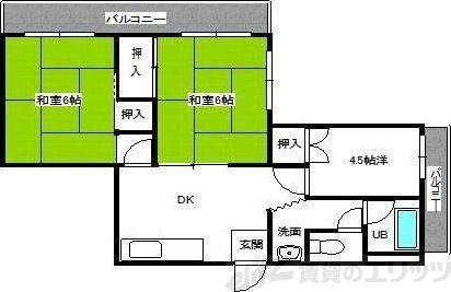 千里ハイツ(3DK/3階)の間取り写真