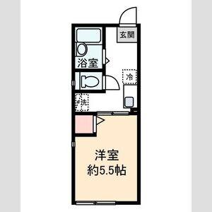 リュミエールA(1K/1階)の間取り写真