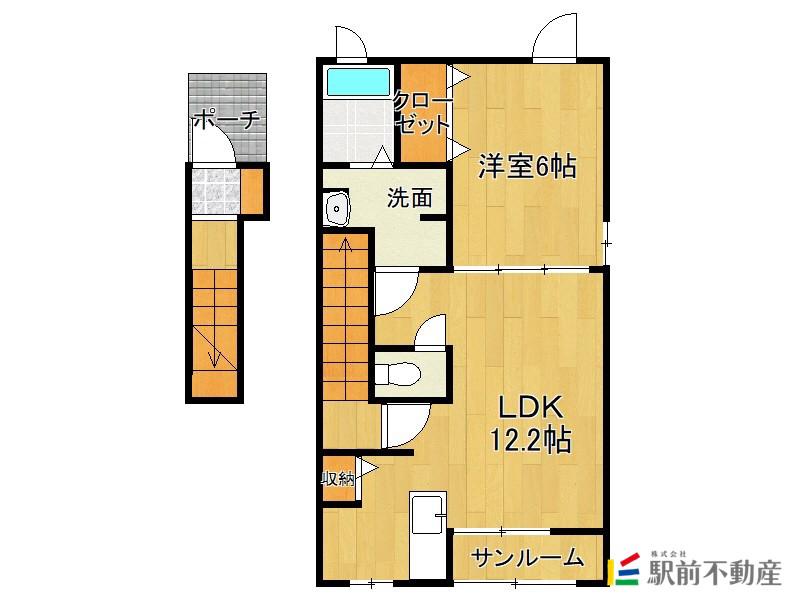 ソラーレ吉井I(1LDK/2階)の間取り写真
