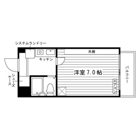 コスモヴィレッジ(1K/3階)の間取り写真