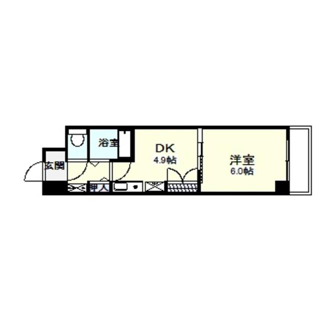 グレイス長居(1DK/3階)の間取り写真