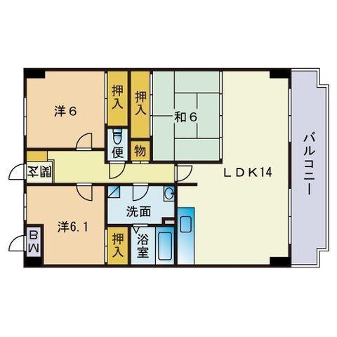 ルミエール姪浜(3LDK/3階)の間取り写真