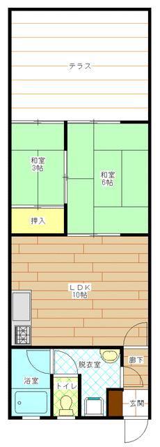 MMT若宮(2LDK/1階)の間取り写真