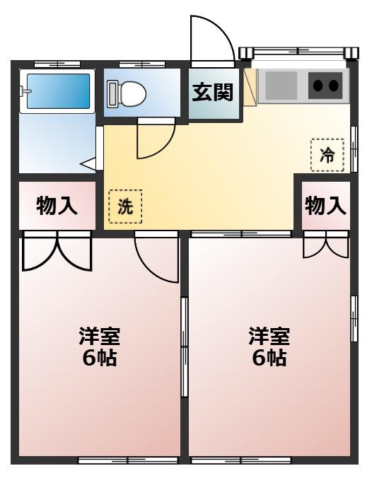 ララポート(2K/1階)の間取り写真