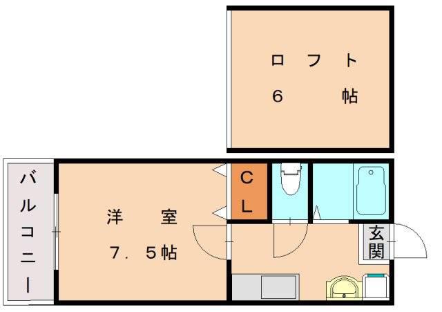 サンモール和白東(1K/1階)の間取り写真