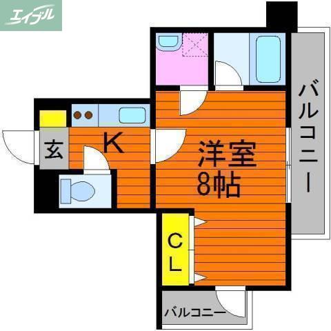 ARCSTAGE表町(1K/7階)の間取り写真