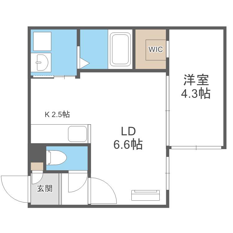 REN FAULT N22(1LDK/1階)の間取り写真