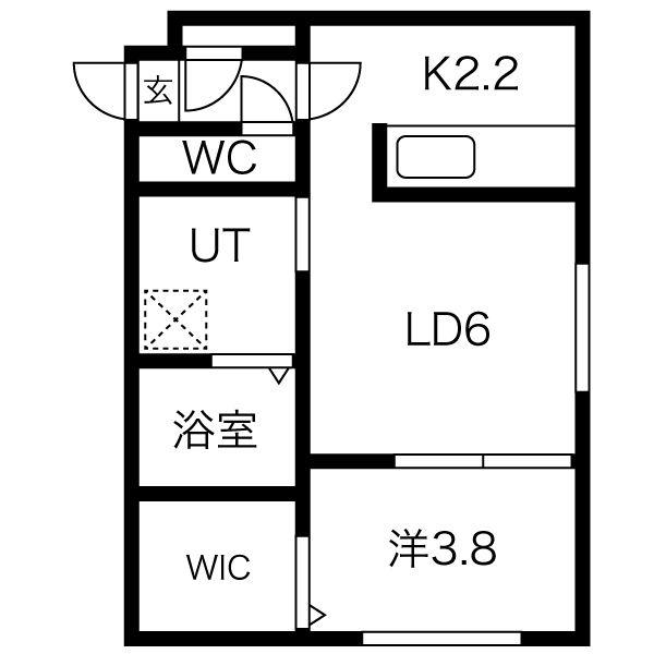 CENTNIA中島公園(1LDK/4階)の間取り写真