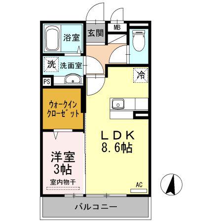 シェラール(1LDK/3階)の間取り写真