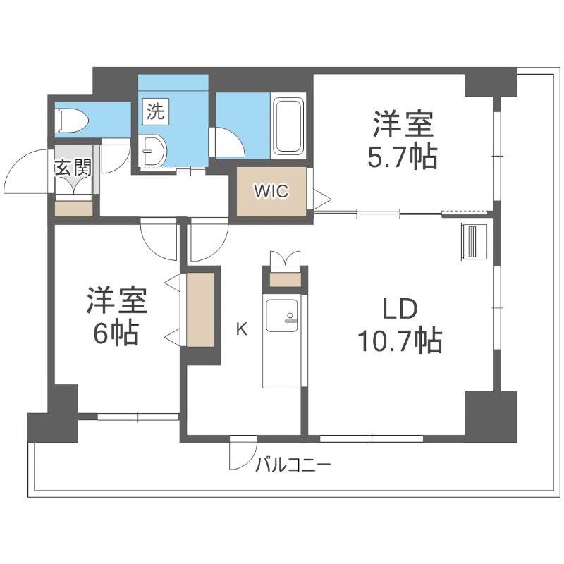 第10旭レジデンス(2LDK/3階)の間取り写真