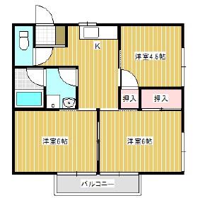 マンションビッグヒルズ(3K/1階)の間取り写真