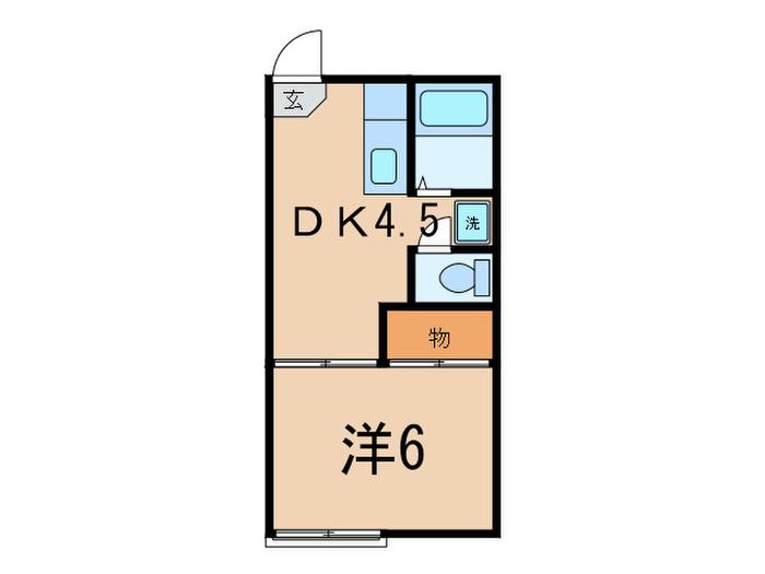 サワーハイツ(1DK/2階)の間取り写真