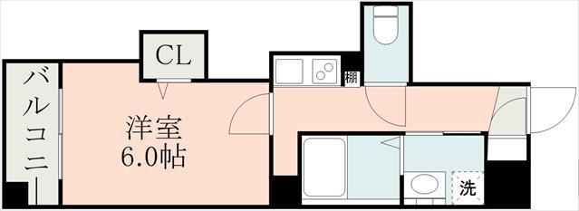 SーRESIDENCE鴨池PRIMO(1K/8階)の間取り写真