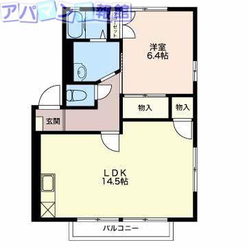 グランメール女池(1LDK/1階)の間取り写真