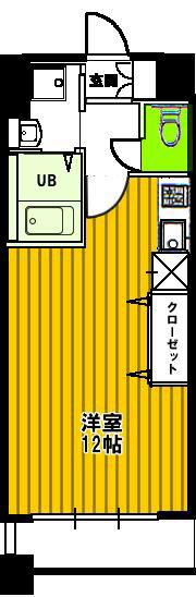 四丁目ヒルズ(ワンルーム/5階)の間取り写真