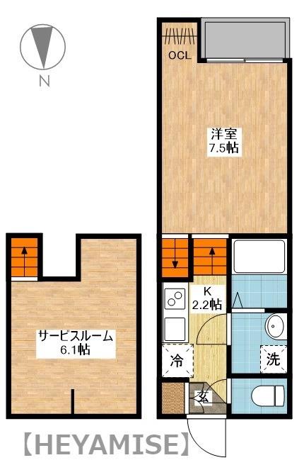 CASA.VIK(1SK/2階)の間取り写真