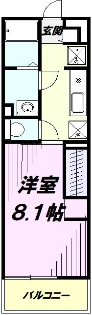 リブリ・LA BIEN SUN(1K/2階)の間取り写真