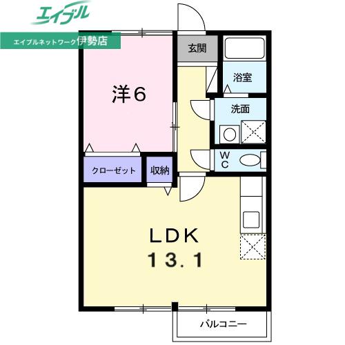 ピアヌ-ラ(1LDK/2階)の間取り写真