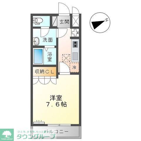 クレッシェンド(1K/2階)の間取り写真