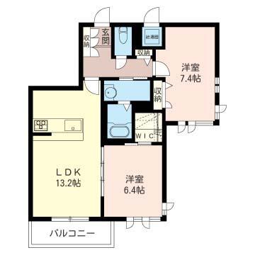 エスポワール(2LDK/2階)の間取り写真