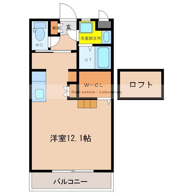 ハイラインS(ワンルーム/3階)の間取り写真