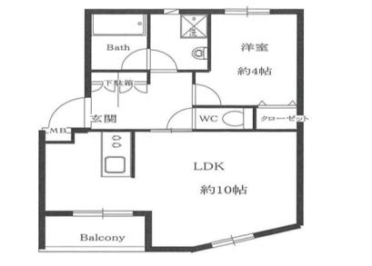 ウィステリア渋谷(1LDK/4階)の間取り写真