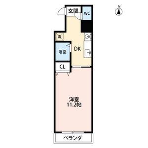 クレスト名駅西(1K/6階)の間取り写真