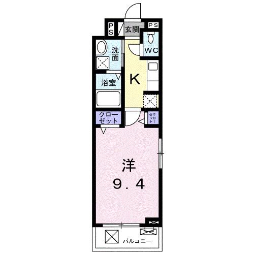 フランメゾンII(1K/2階)の間取り写真
