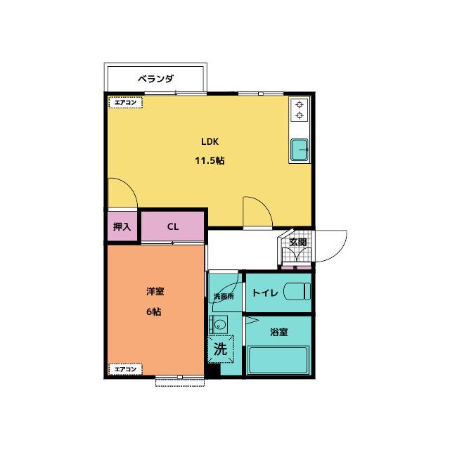 FRAGRANCE PIN(1LDK/2階)の間取り写真
