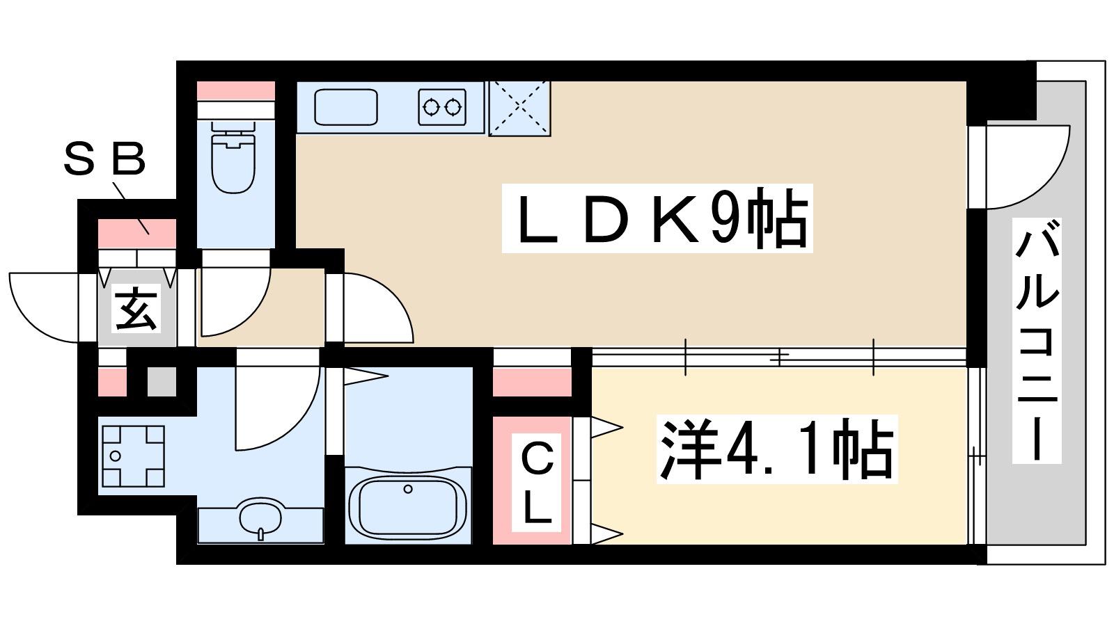 アドバンス新大阪ウエストゲート2(1LDK/3階)の間取り写真