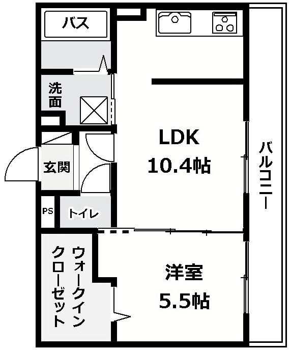 茶屋後・GK(1LDK/3階)の間取り写真