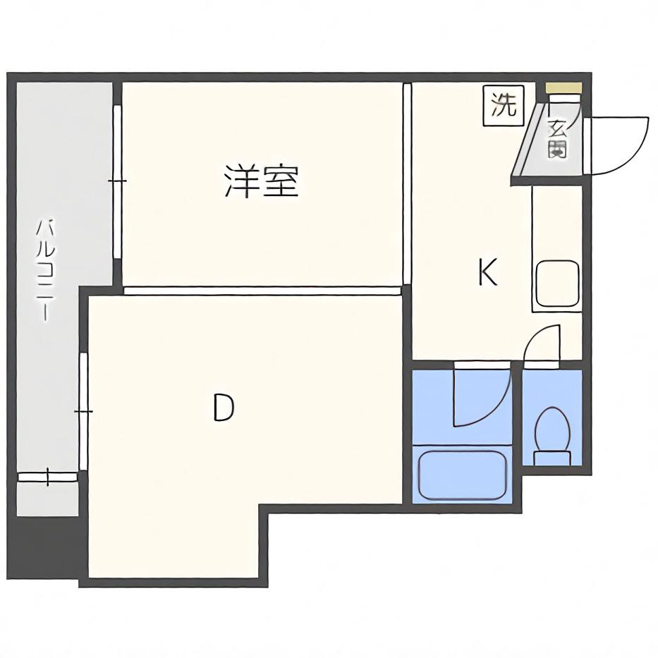 中の島リバーサイドマンション(2DK/11階)の間取り写真