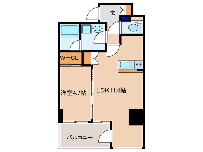 FORTUNATO 扇町(1LDK/2階)の間取り写真