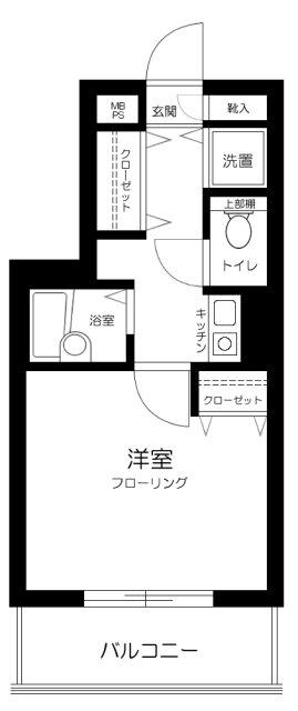 メインステージ池袋本町III(1K/3階)の間取り写真
