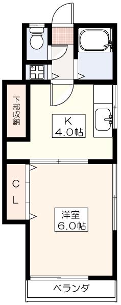 第二よしの荘(1K/2階)の間取り写真