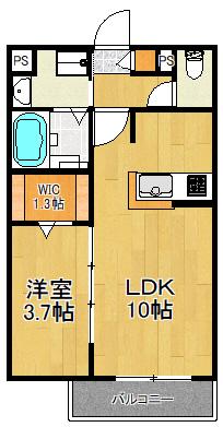 アルカハイム(1LDK/1階)の間取り写真