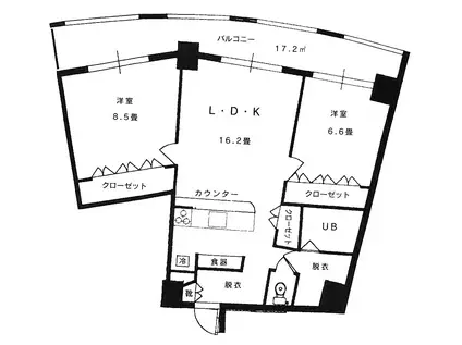 イースト VILLAGE(2LDK/3階)の間取り写真