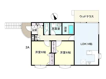 N&Sコートヤード(2LDK/2階)の間取り写真