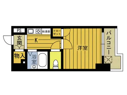 ベルエール大分大在(1K/5階)の間取り写真