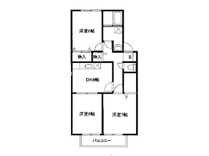 エクレール(3DK/1階)の間取り写真
