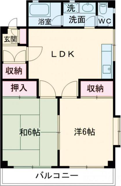 ファミール井上(2LDK/2階)の間取り写真