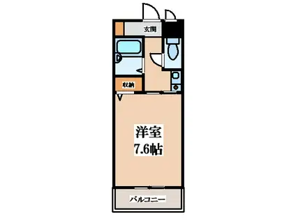 ウィングコート東大阪(1K/7階)の間取り写真