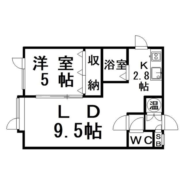 メゾンドヴェルディ(1LDK/2階)の間取り写真